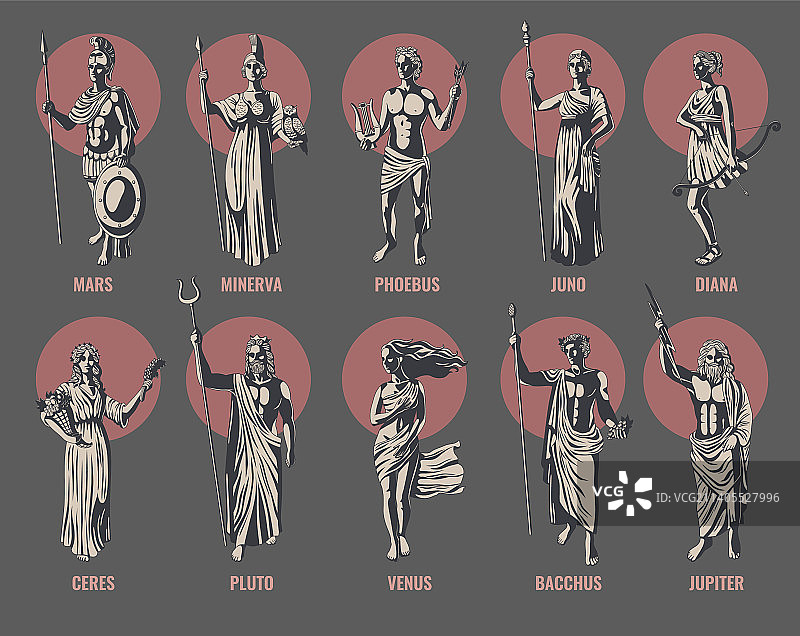 希腊诸神合集图片素材