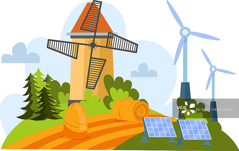 可再生和不可再生资源平面海报图片素材