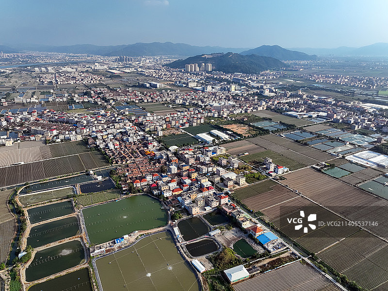 航拍福建漳州龙海乡村田园风光图片素材