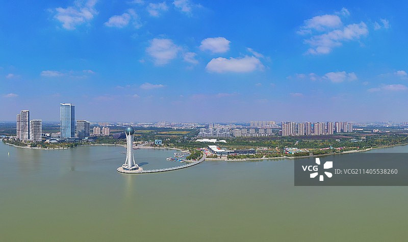 航拍常州西太湖图片素材