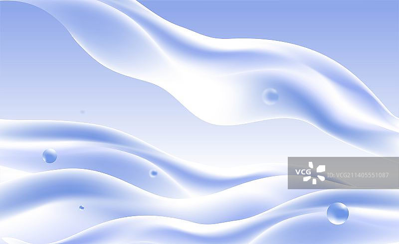 水珠波浪水三维立体插画图片素材