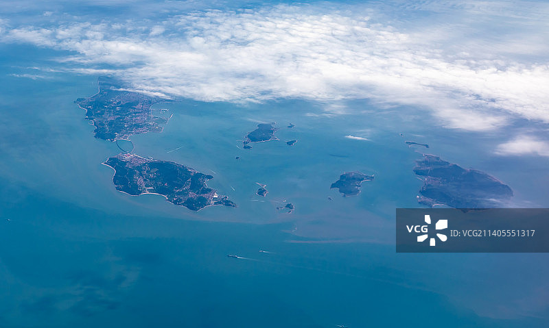 俯瞰山东烟台长岛群岛图片素材