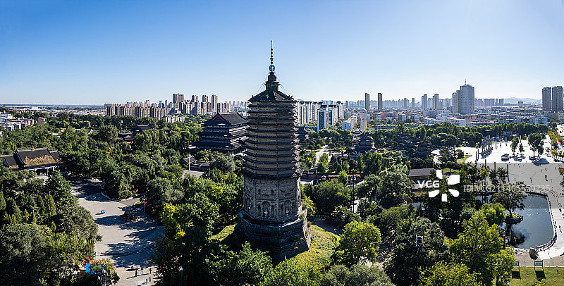 辽阳白塔广佑寺航拍图片素材