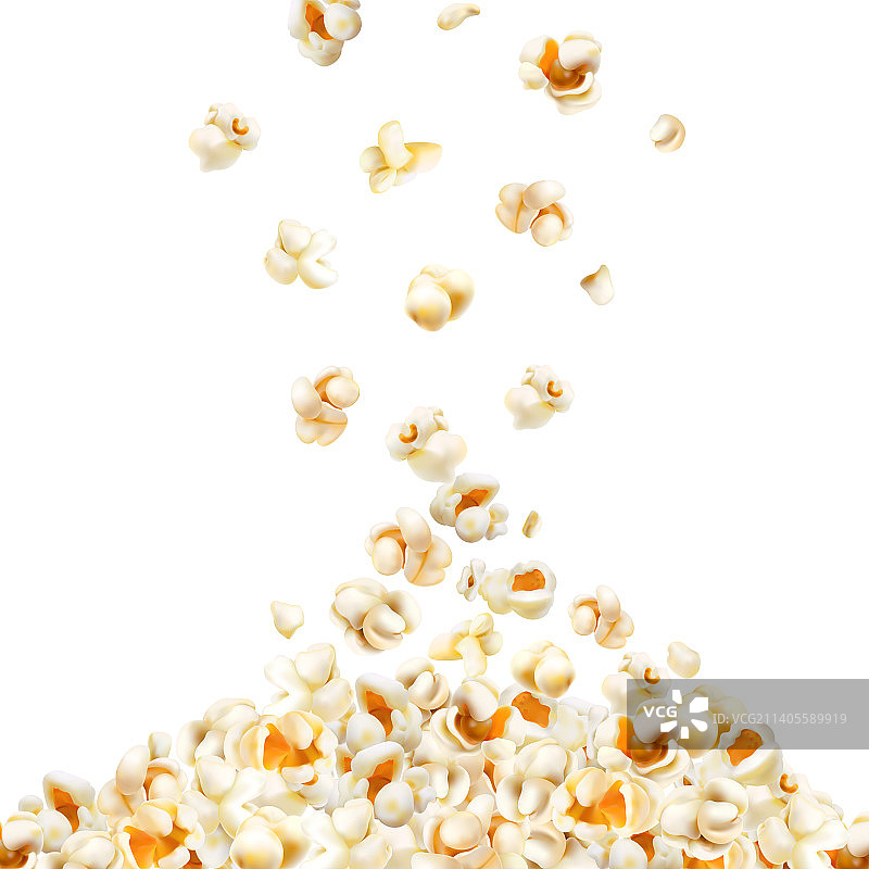 逼真爆米花背景图片素材