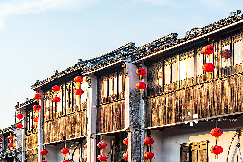 苏州古镇风光山塘街图片素材