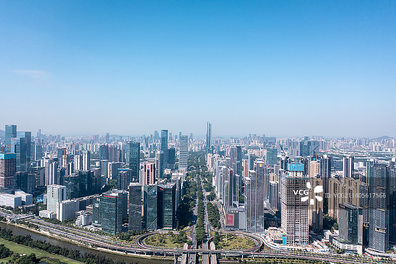 深圳科技园全景航拍图片素材