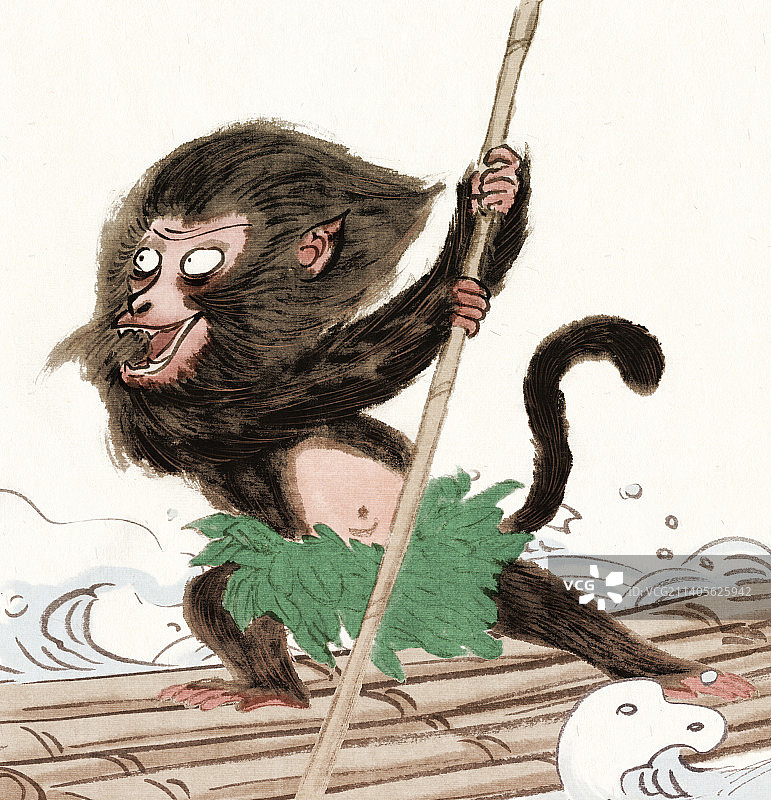 西游记之撑篙出海拜师学艺的孙悟空图片素材