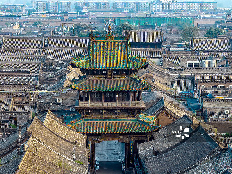 航拍山西晋中平遥古城图片素材