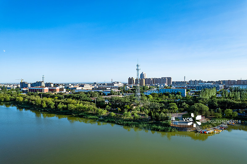 宁夏盐池县长城关九曲黄河阵城市风光图片素材