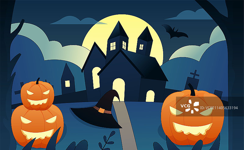 万圣节南瓜灯矢量插画图片素材