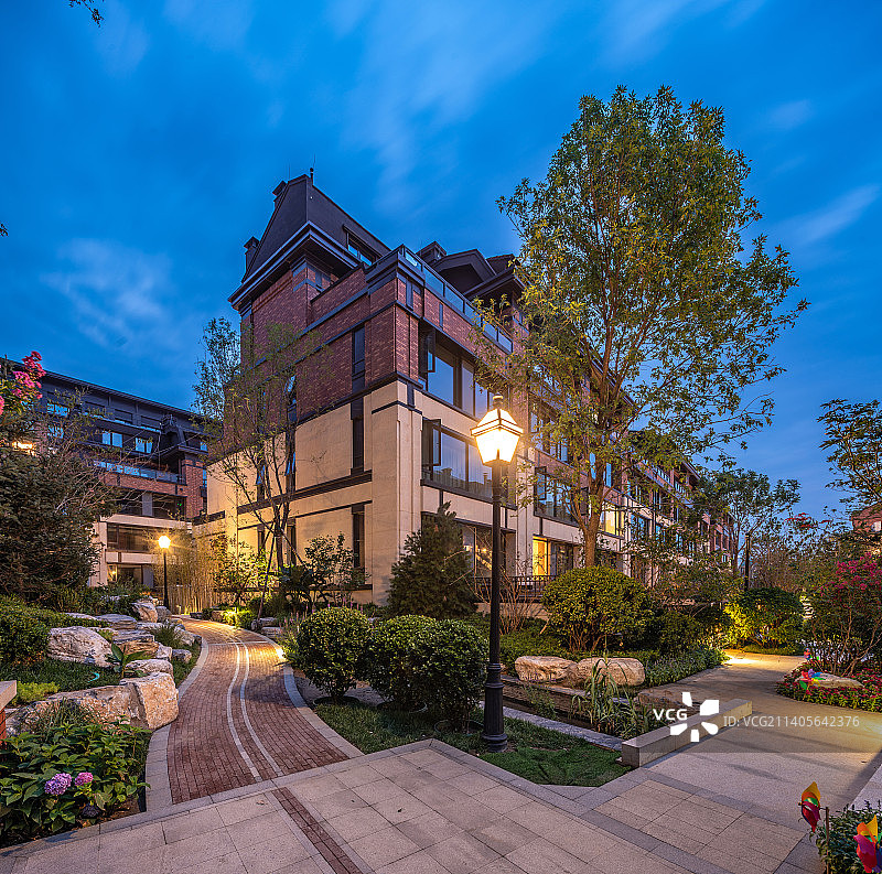 别墅庭院园林景观图片素材