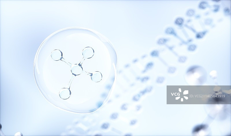 3D渲染的微观分子结构图片素材