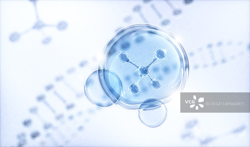 3D渲染的微观分子结构图片素材