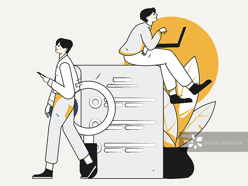 求职面试的人员扁平矢量概念运营插画图片素材