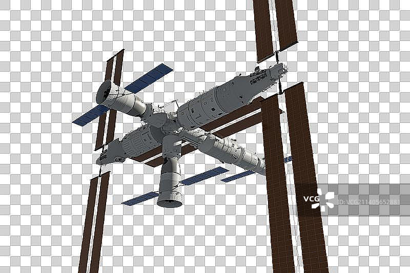 梦天试验舱和问天试验舱与天和核心舱组成中国空间站图片素材