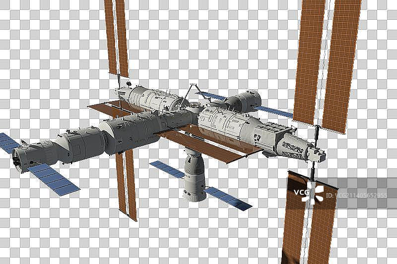 梦天试验舱和问天试验舱与天和核心舱组成中国空间站图片素材