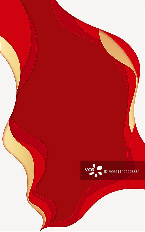 中国传统节日春节兔年新年红色剪纸风格插画图片素材