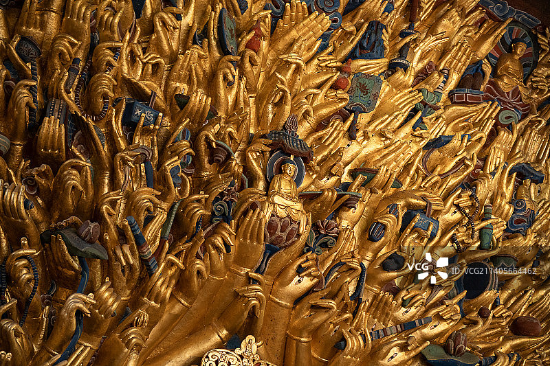 重庆大足石刻千手观音图片素材