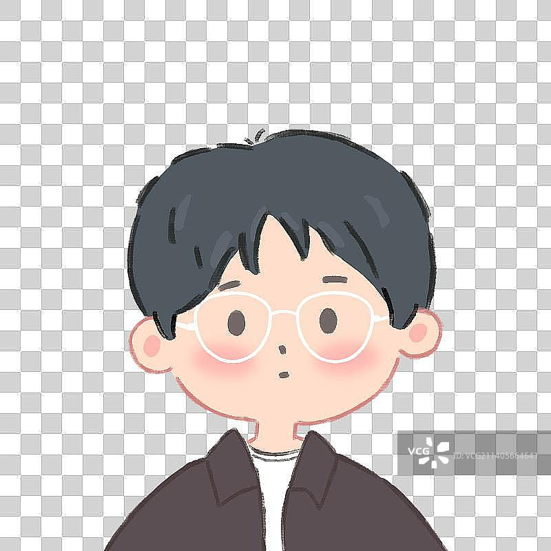 戴眼镜的卡通小男孩图片素材