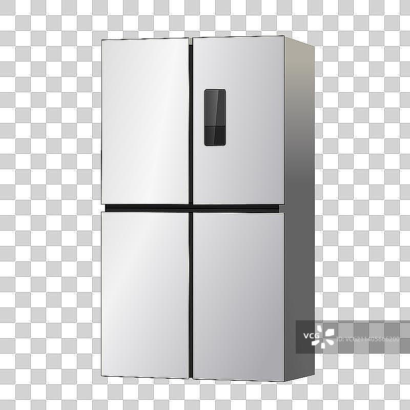 现代室内厨房家用电器大家电冰箱电插画图片素材