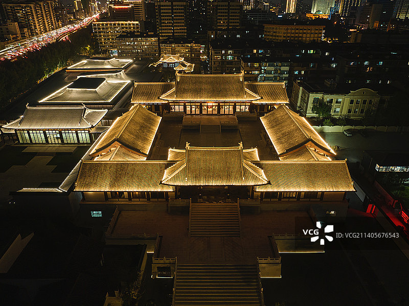 杭州德寿宫遗址公园夜景图片素材