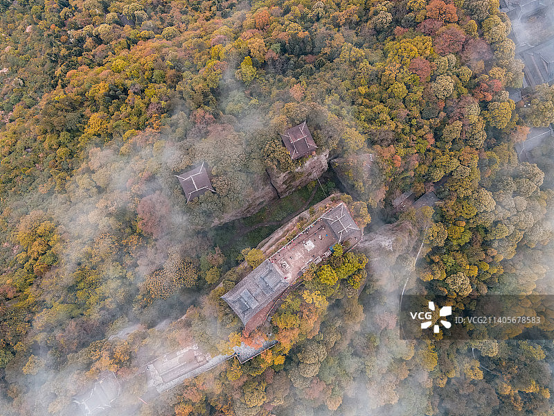 四川江油窦团山景区航拍图片素材