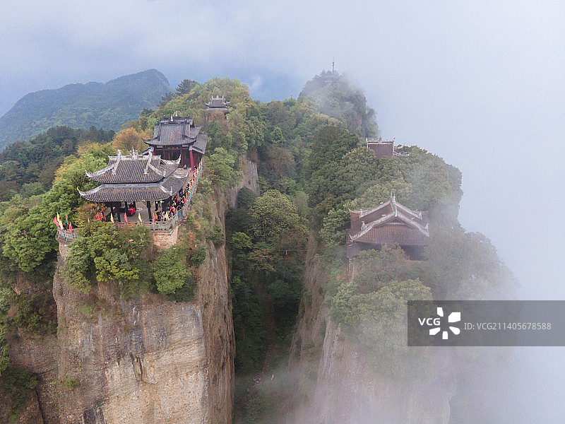 四川江油窦团山景区航拍图片素材