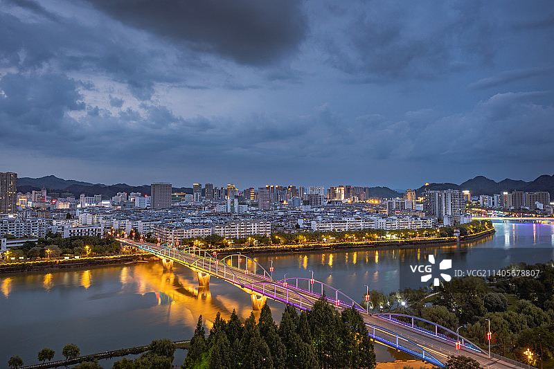 安徽黄山屯溪夜景图片素材