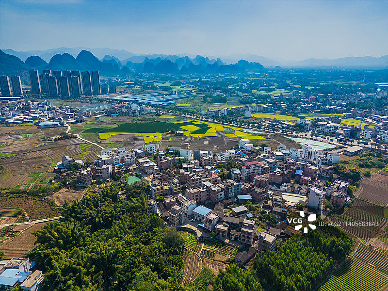 航拍广西贺州八步区城市建筑风光图片素材