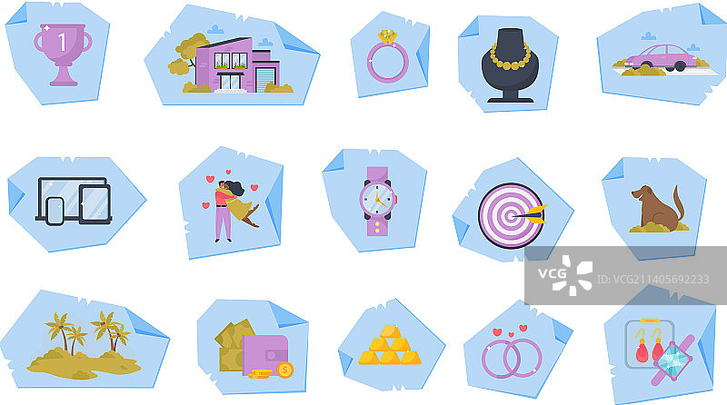 梦想板扁平贴纸图片素材