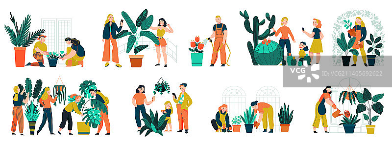 植物园彩色图案图片素材