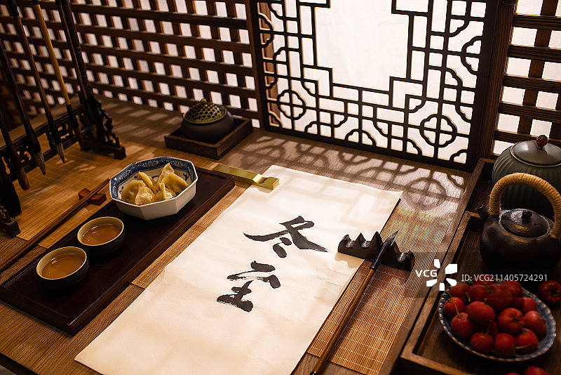 冬至,饺子,节气,书法,传统节日图片素材