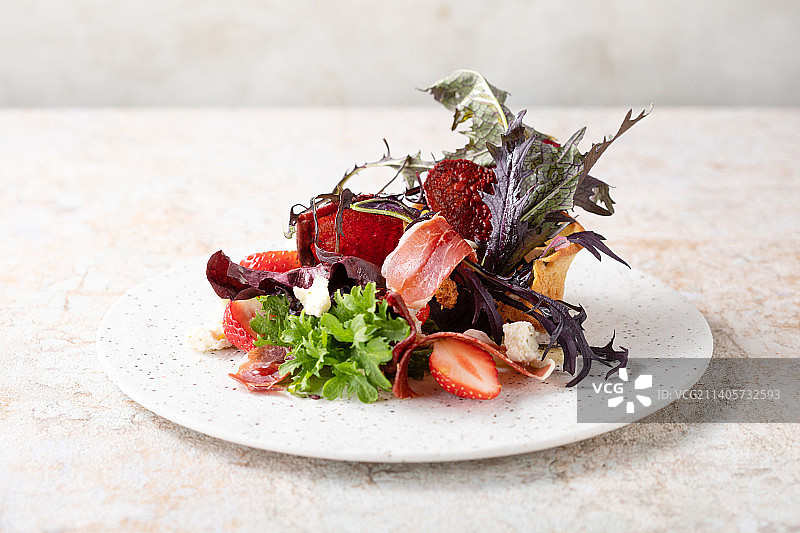 火腿水果沙拉切片图片素材