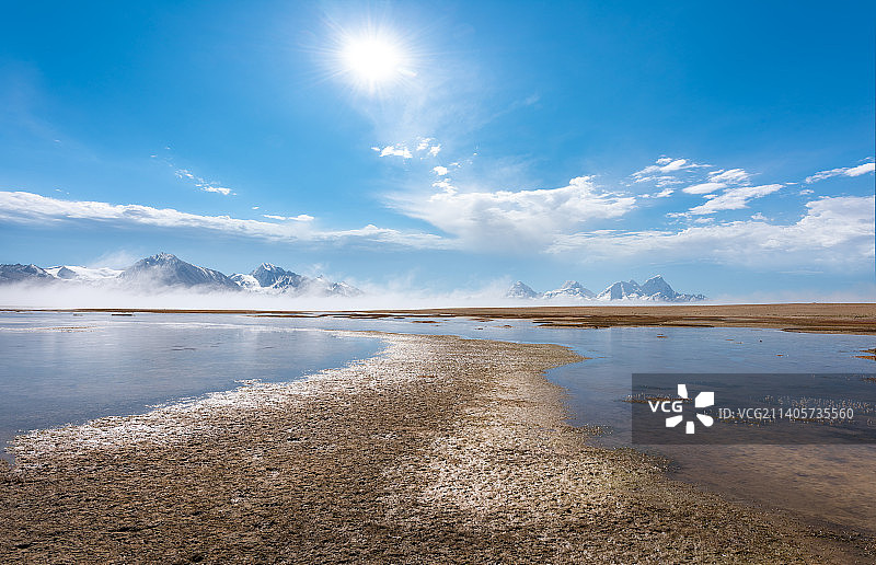 雪山，湖泊，沙滩图片素材