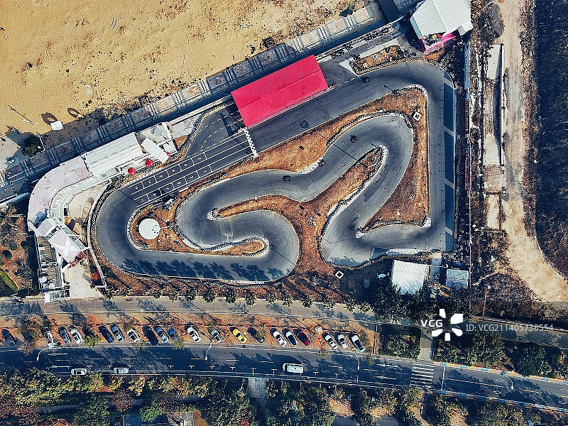 航拍卡丁车赛道图片素材