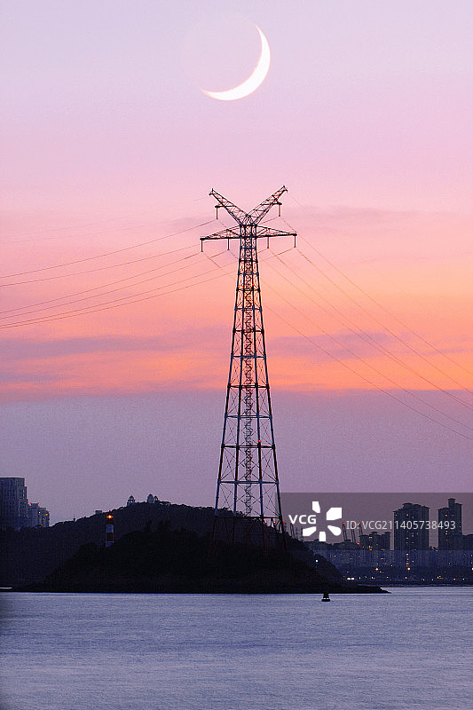 海湾月色图片素材