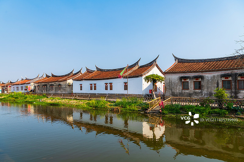 福建省漳州市龙海市龙海区埭美古村（埭美水乡）春季户外风光图片素材