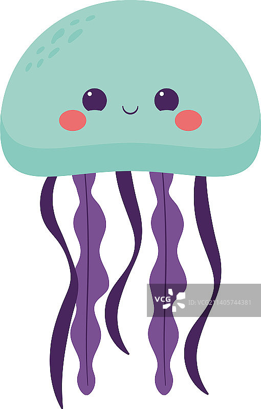 可爱的彩色水母图片素材