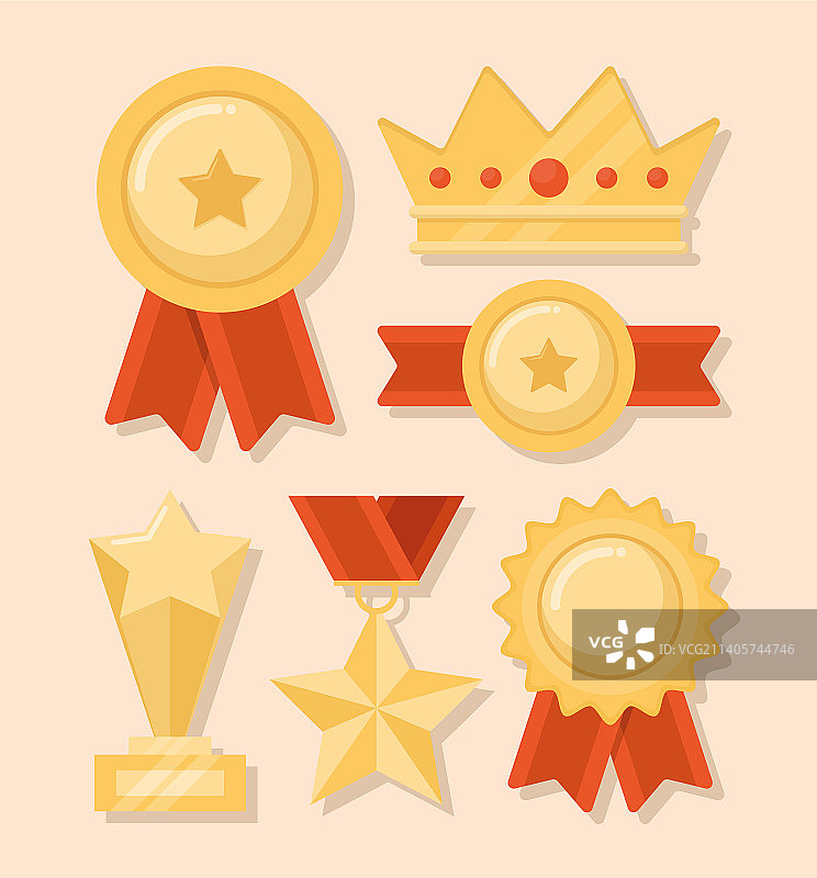 金色奖品套装图片素材