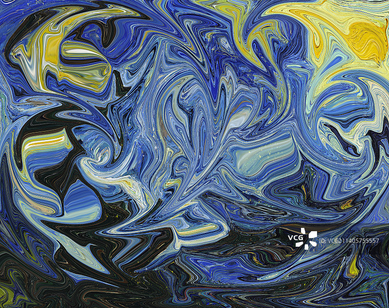 流体画 星空 梵高图片素材