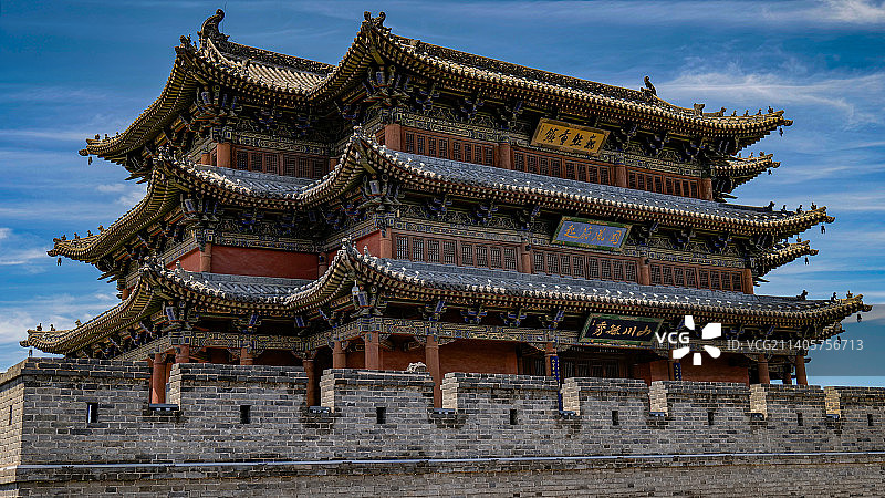 著名旅游景点大同城墙古代建筑图片素材