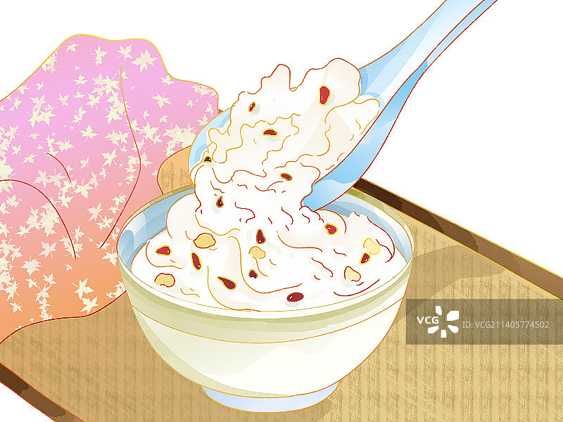 国风插画一碗珍贵的燕窝插画下午茶素材模板图片素材