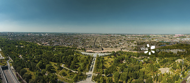 航拍山西晋中平遥古城南门全景图图片素材
