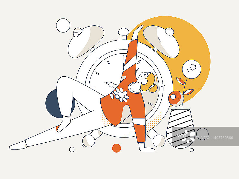 练习瑜伽身心健康扁平矢量概念运营插画图片素材