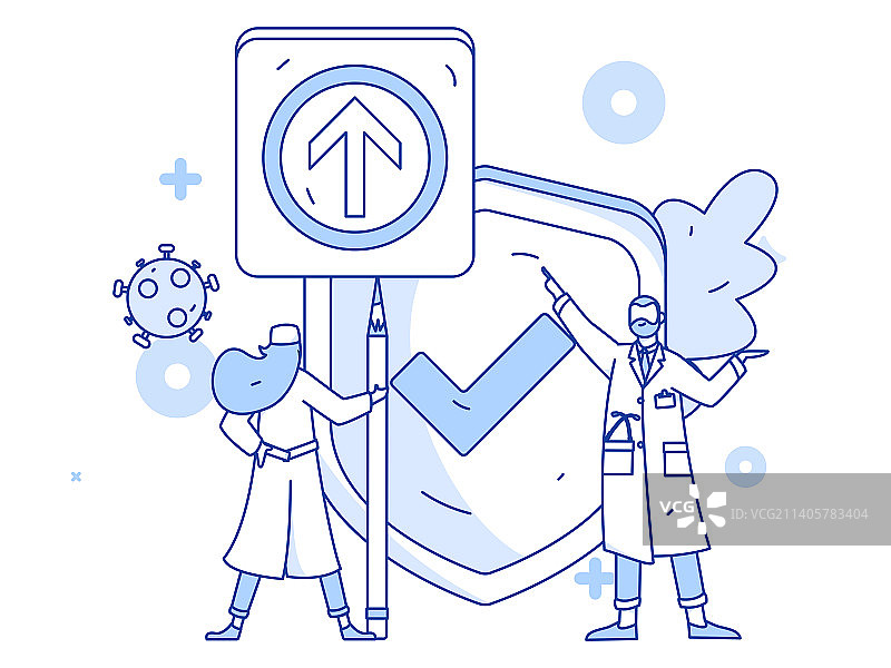 绿码医生防疫抗疫扁平矢量概念运营插画图片素材