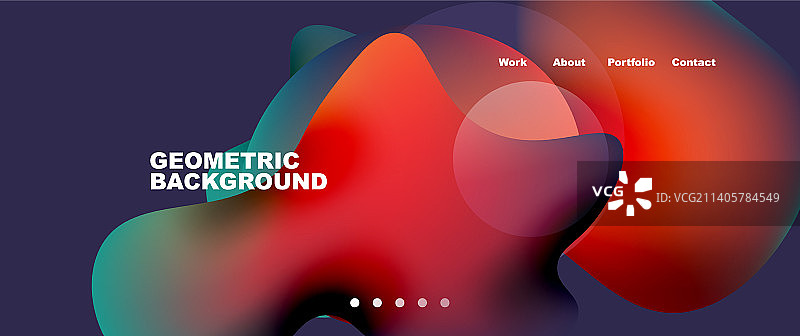 流动的渐变颜色和圆形元素和图片素材