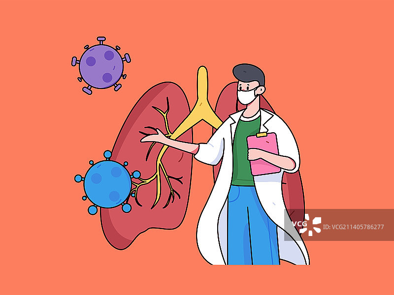 医生体检扁平矢量概念运营插画图片素材