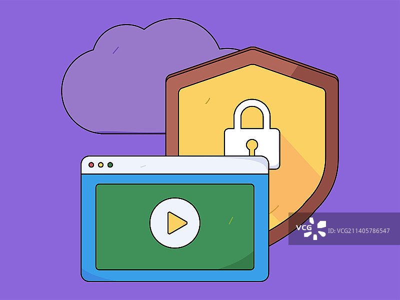 网络安全安全人物扁平矢量概念运营插画图片素材