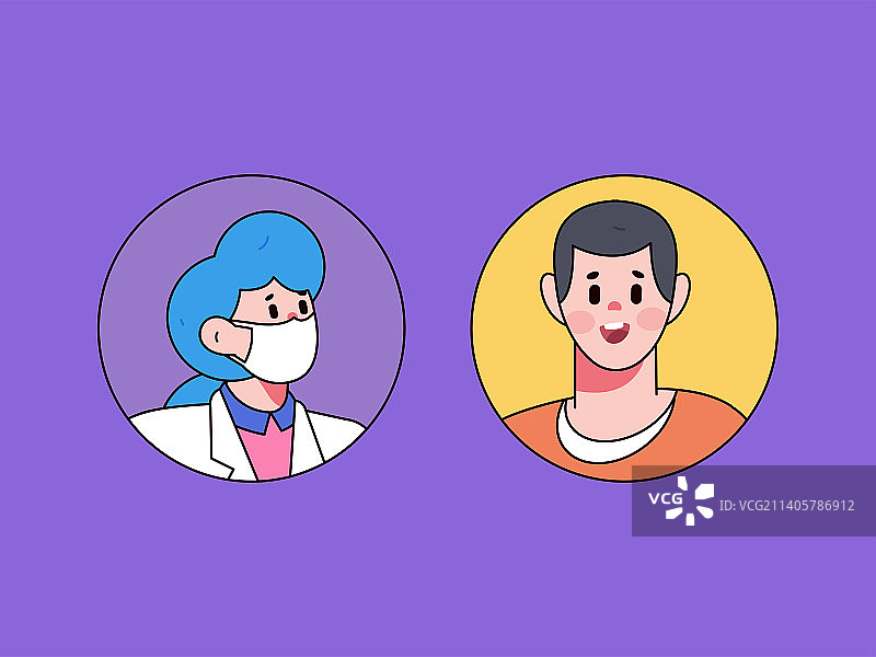 头像线条人物图片素材