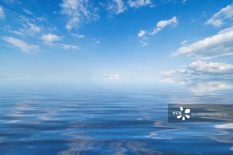 天空白云下的青海湖天空倒影图片素材